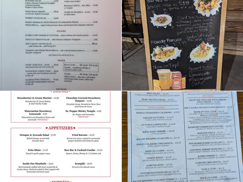 Clemente's Maryland Crab House Menu