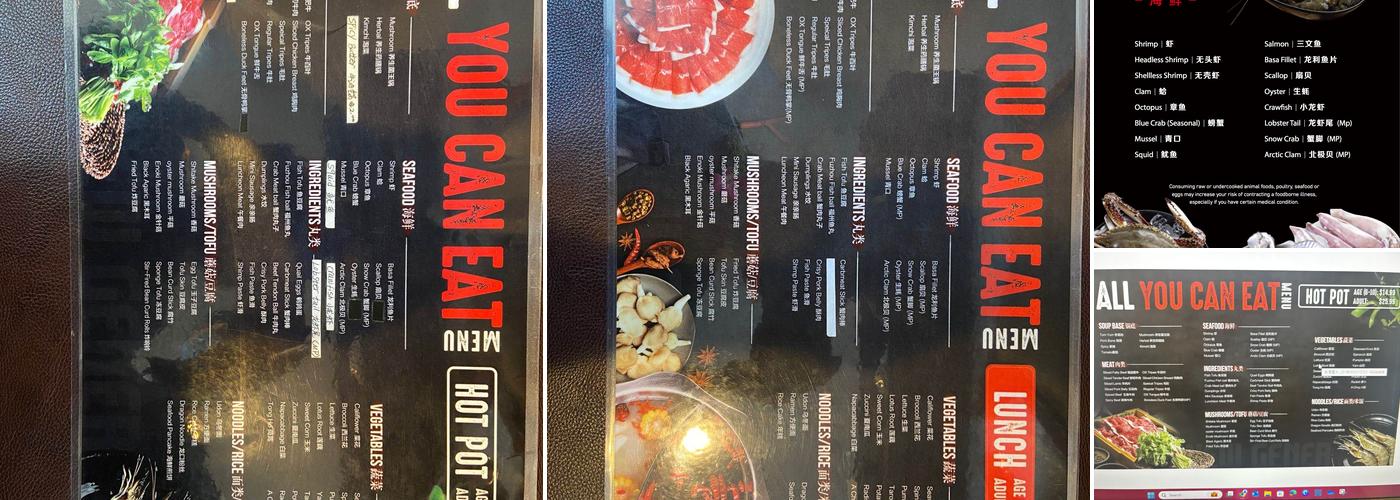 New Generation Hot Pot Menu