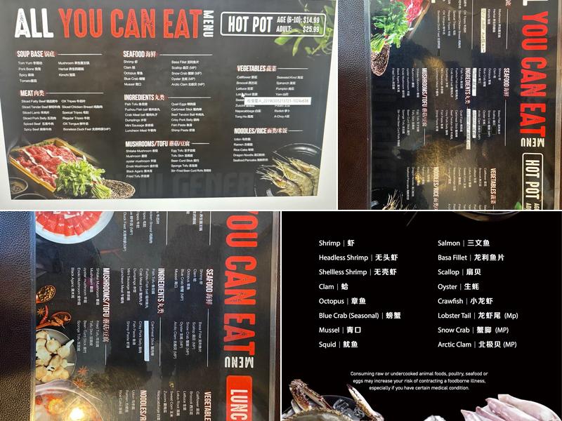 New Generation Hot Pot Menu
