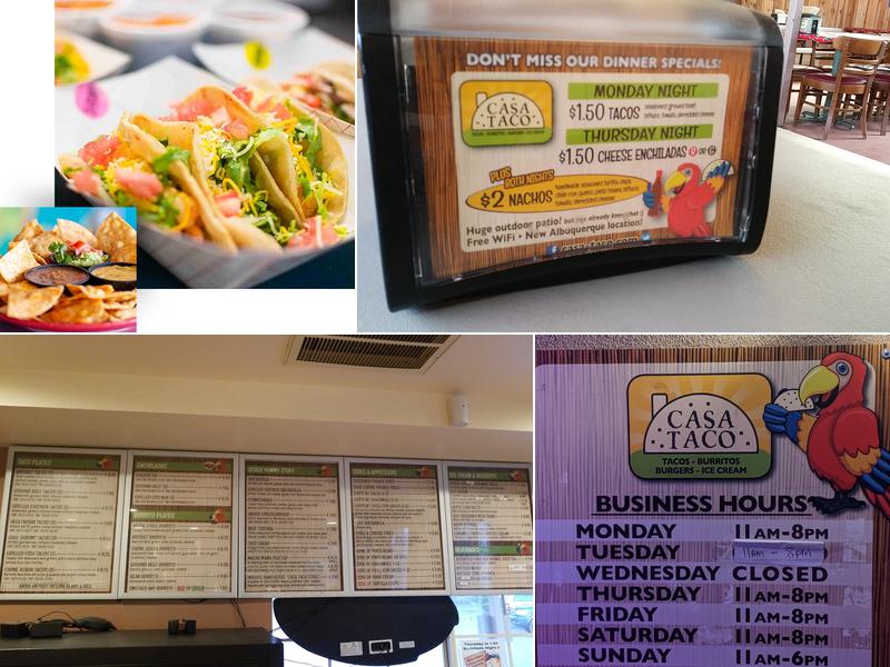 Casa Taco Menu