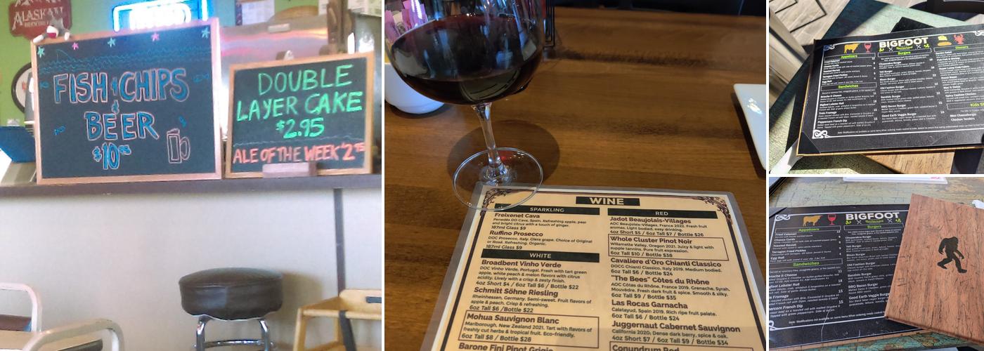 Bigfoot Restaurant Menu