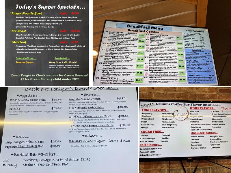 Crumbs Cafe & Coffee Bar Menu