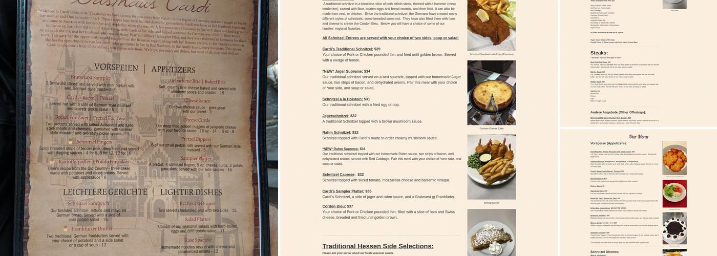 Gasthaus Cardi Menu