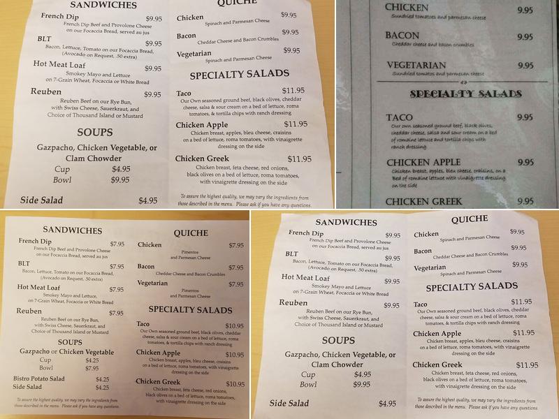 Heritage Bakery Menu