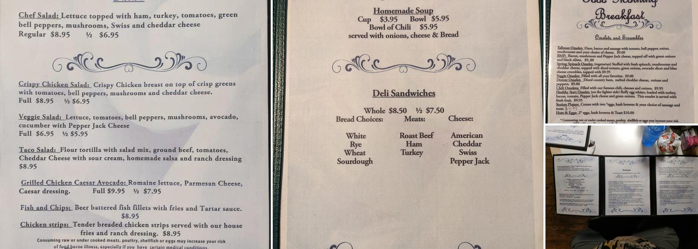 Tall Town Café & Bakery Menu