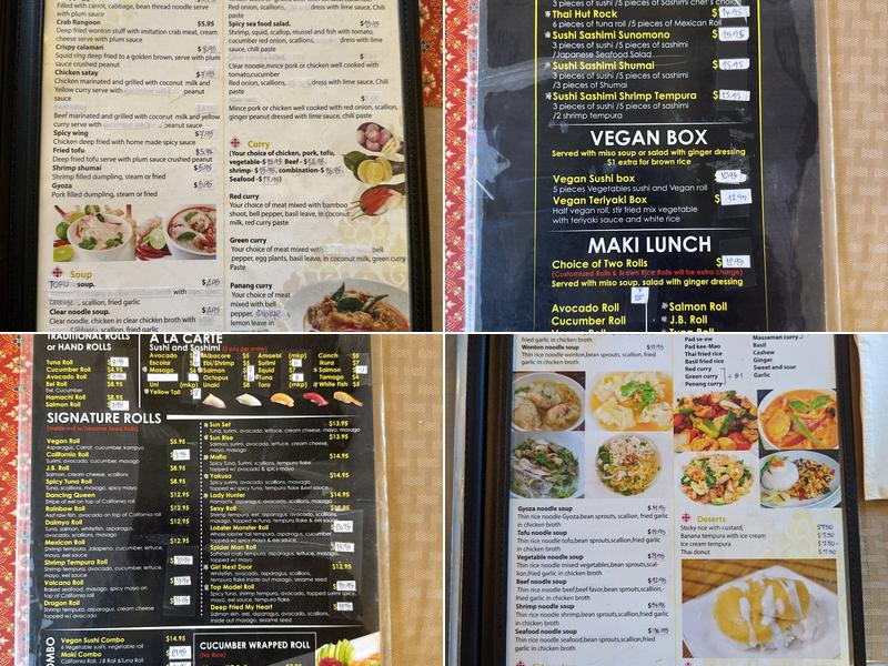 Thai Hut Menu