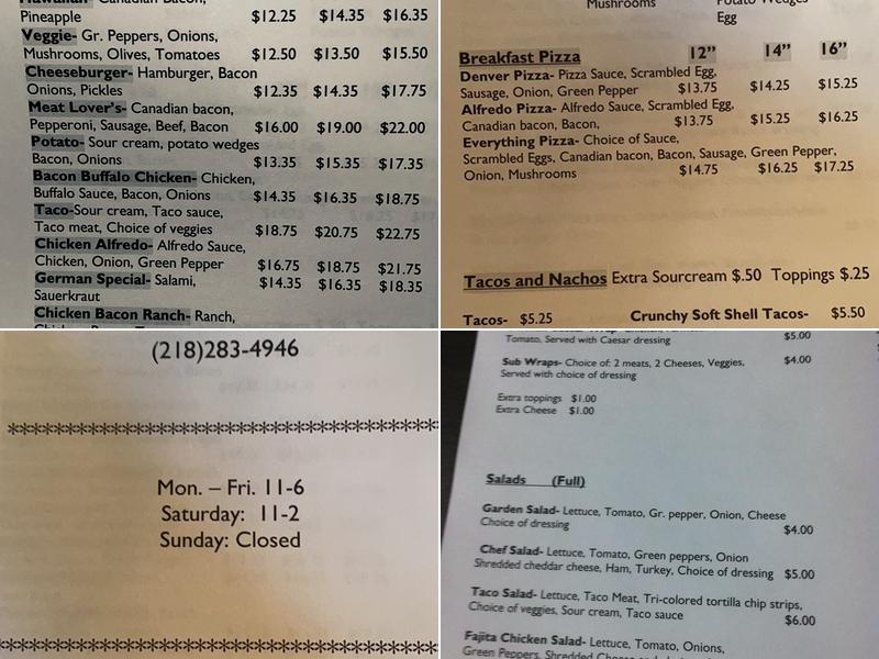 Pizza Barn Menu