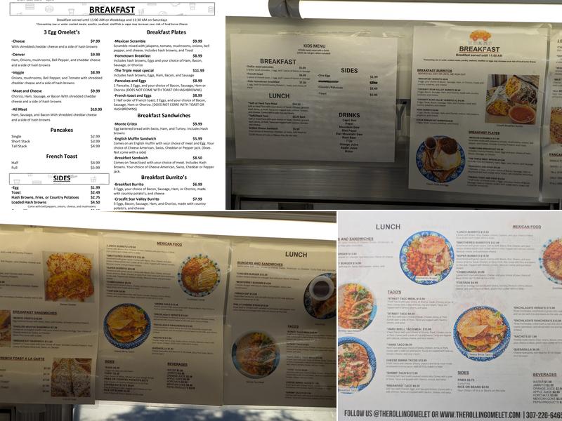 The Rolling Omelet Menu