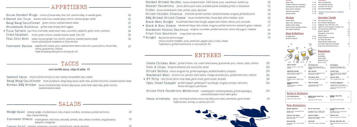Flatwater Menu
