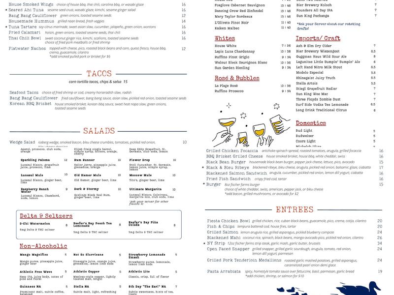 Flatwater Menu
