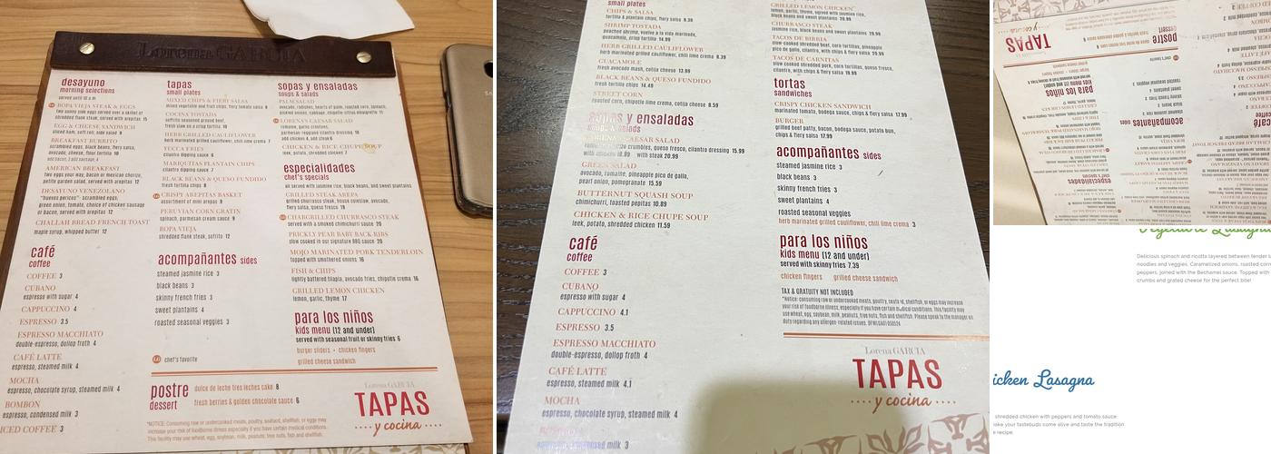 Lorena Garcia Menu