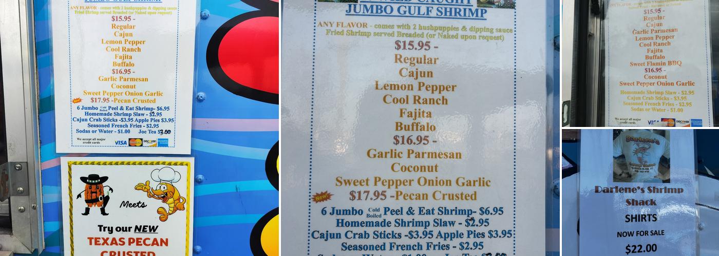 Darlene's Shrimp Shack Menu