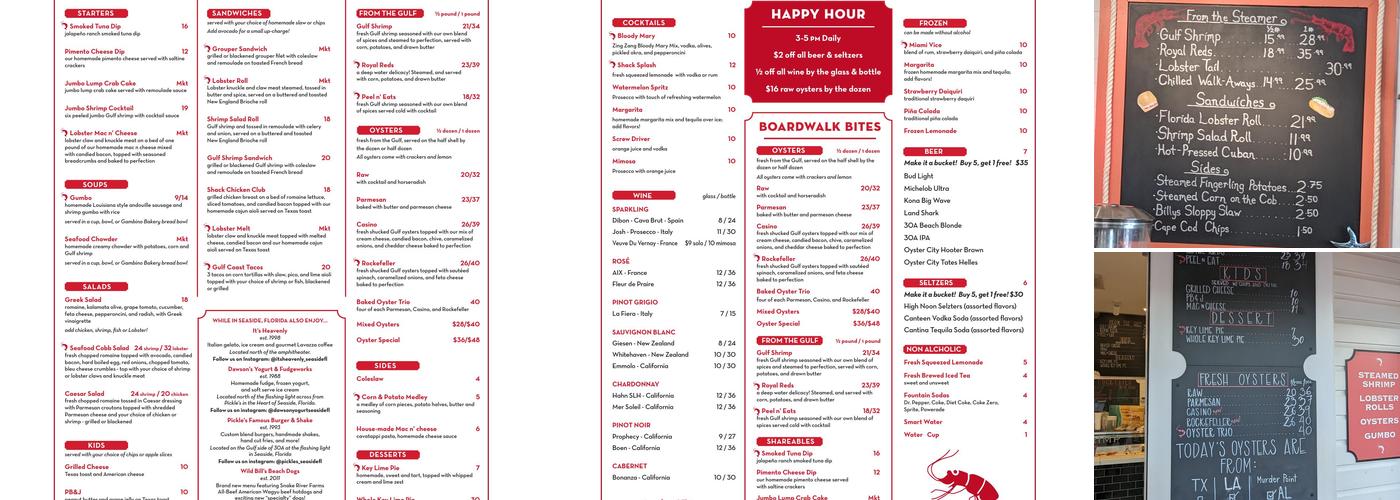 Shrimp Shack Menu