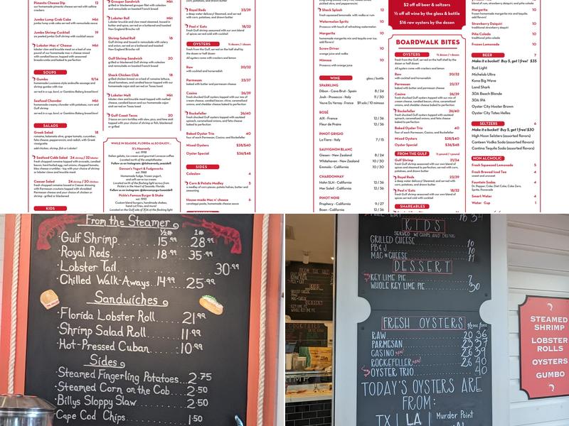 Shrimp Shack Menu