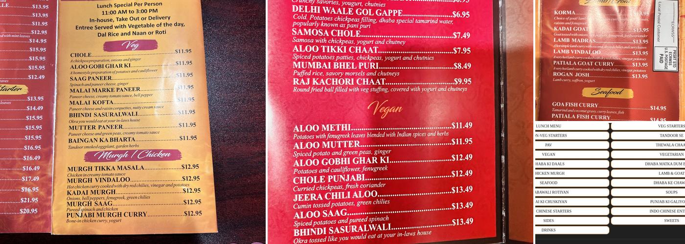 Dhaba Express Menu