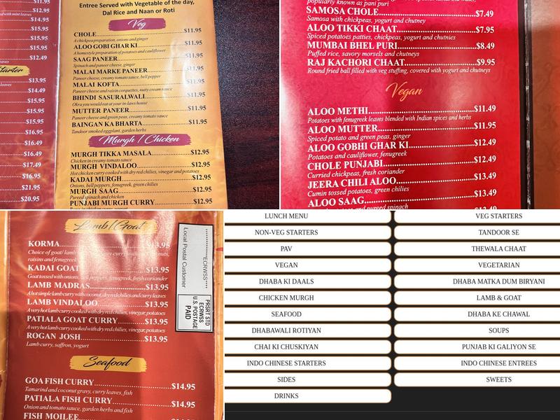 Dhaba Express Menu