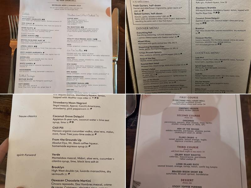 The Osprey Menu