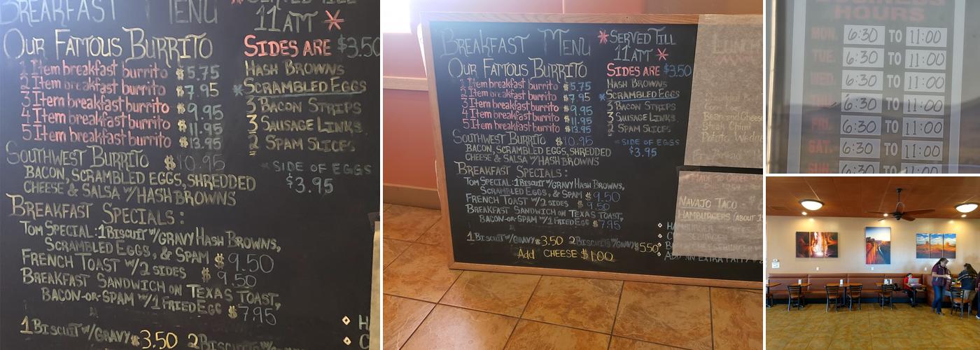 Blue Canyon Grill Menu