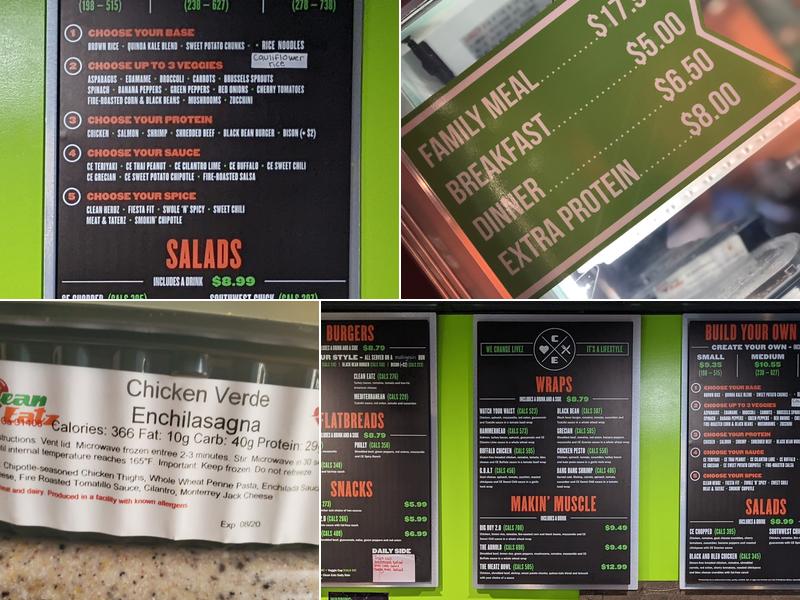 Clean Eatz Menu