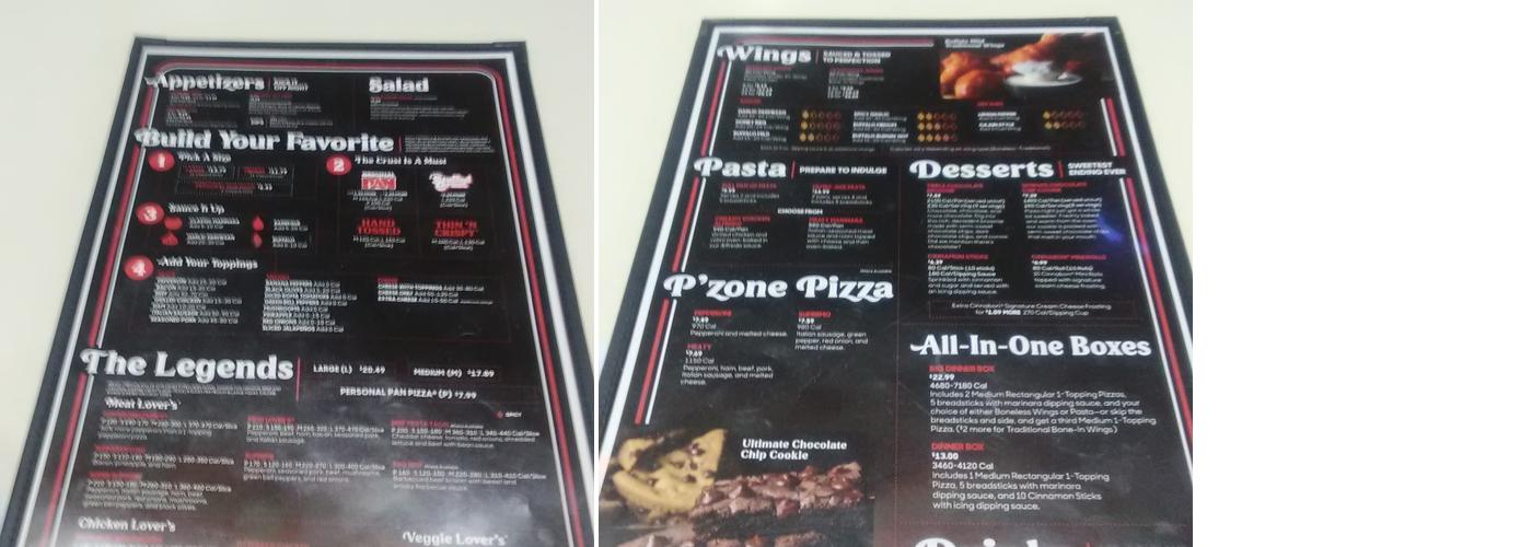 Pizza Hut Menu