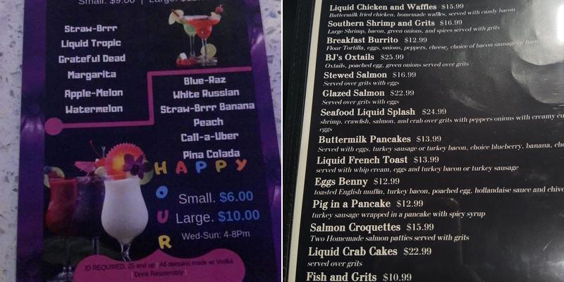 Liquid Cafe Menu
