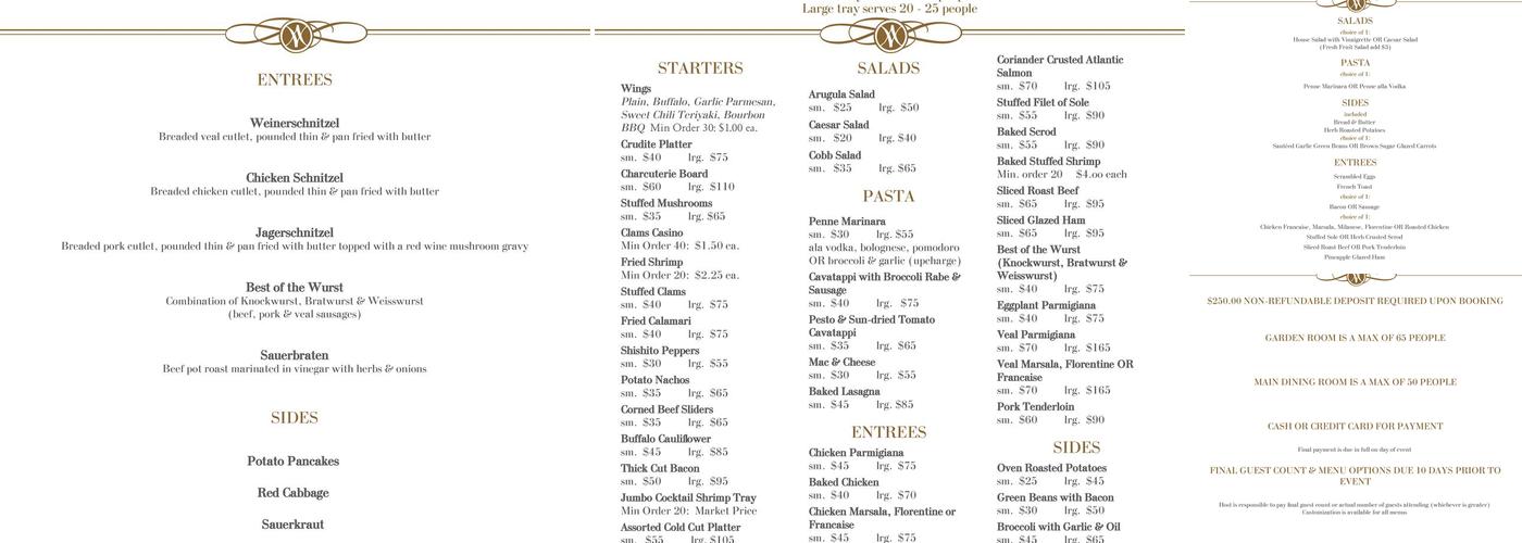 Drescher's Restaurant & Bar Menu