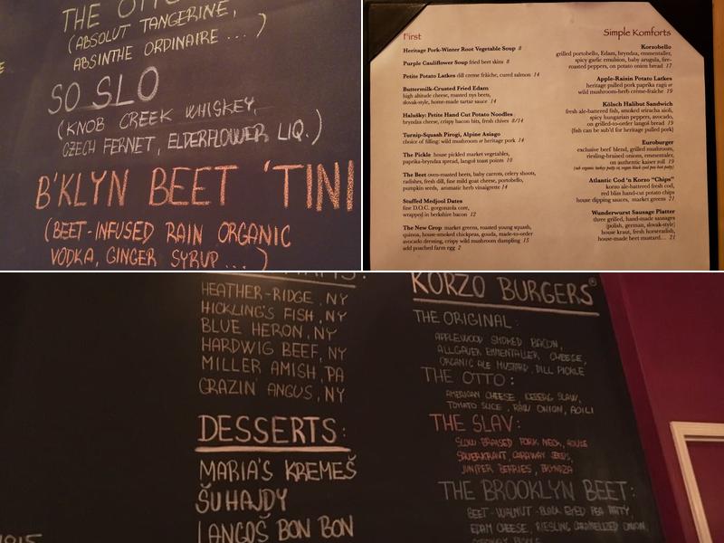 Brooklyn Beet Company Menu