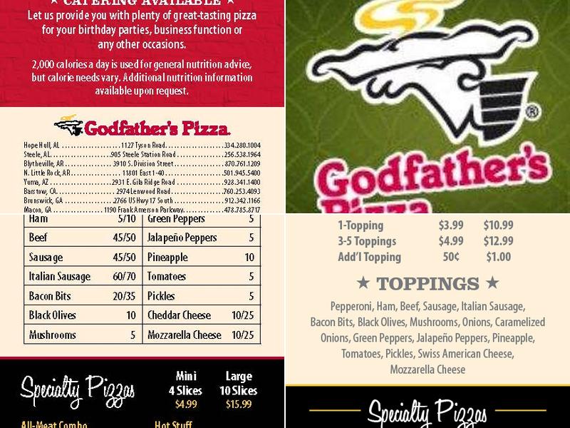 Godfather's Pizza Express Menu