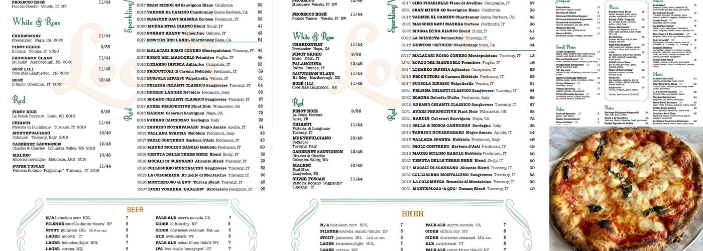 Locali Mt Kisco Menu