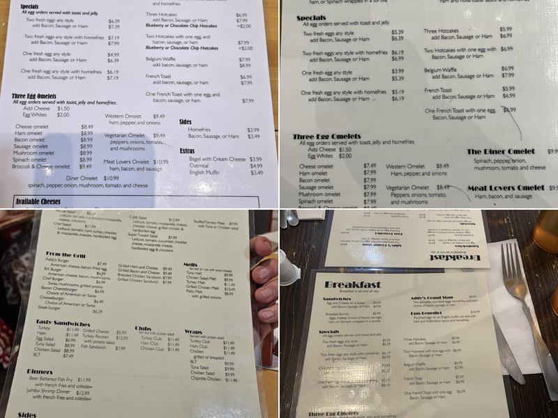 Addy's Diner Menu