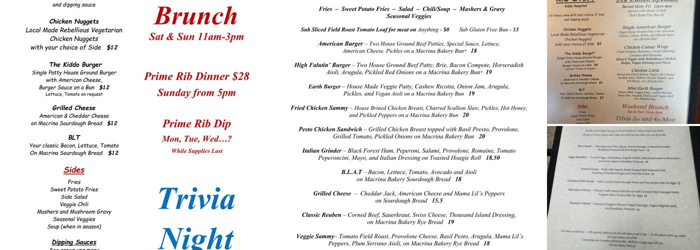 Neighbor Lady Public House Menu