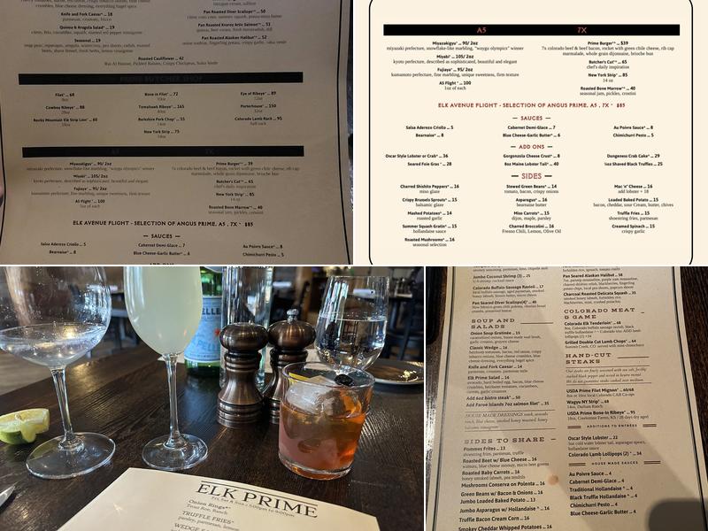 Elk Avenue Prime Menu