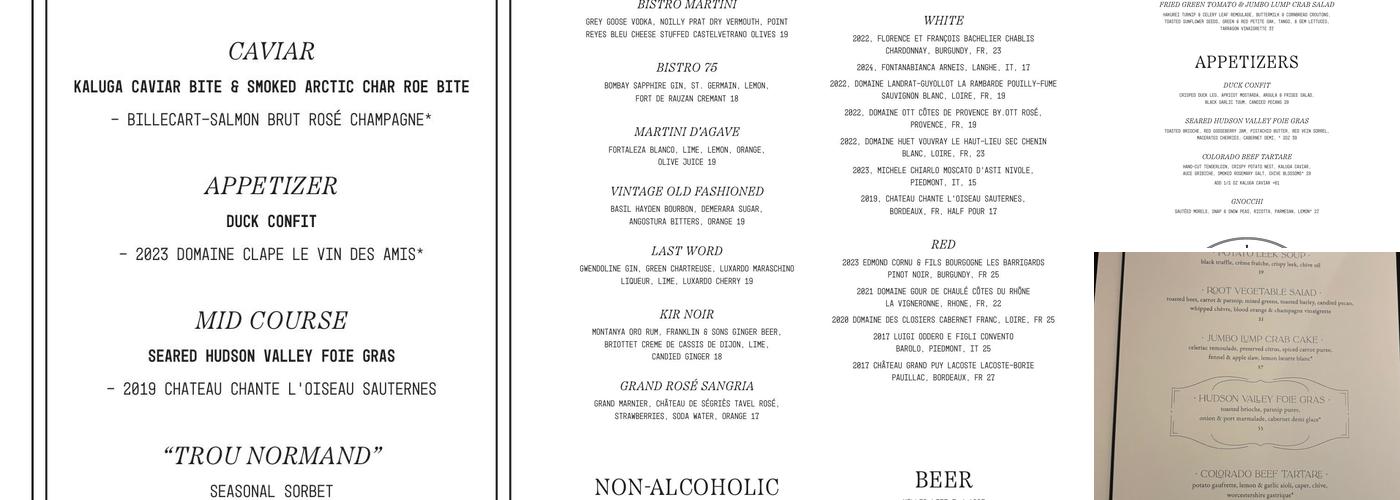 Soupcon Restaurant Menu