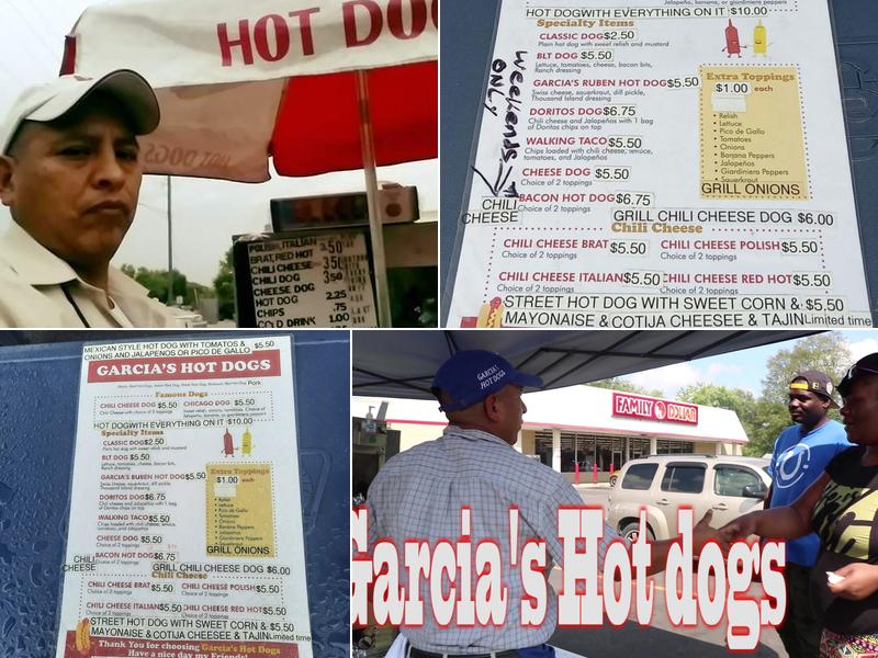 Garcia's Hot Dogs Menu