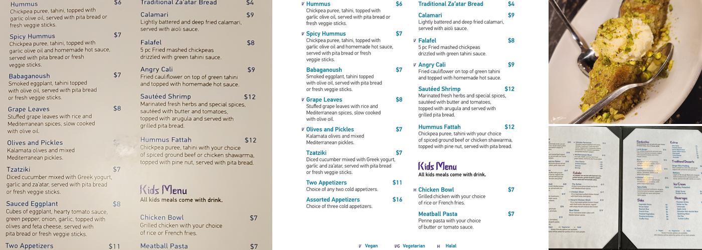 Sultan Mediterranean Grill Menu