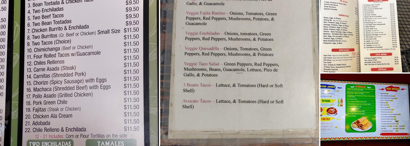 Giliberto's Mexican Taco Shop Menu