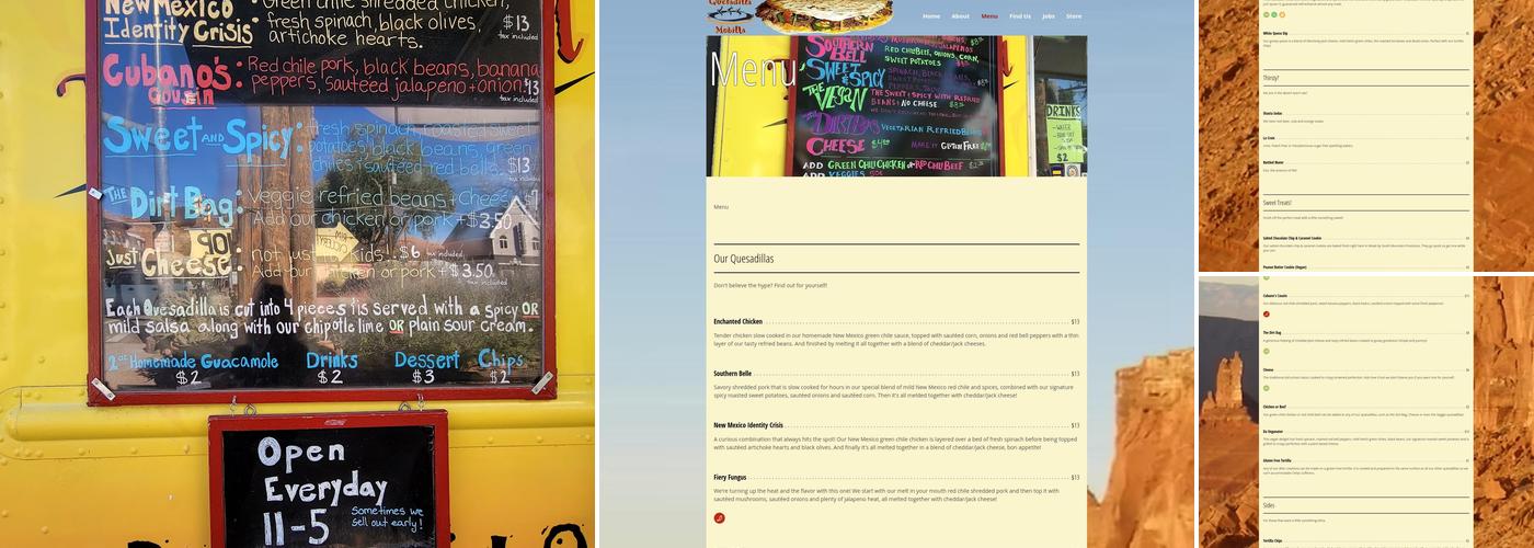 Quesadilla Mobilla Menu