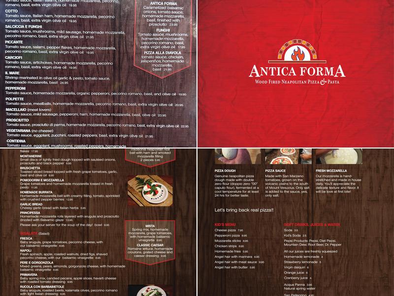 Antica Forma Menu
