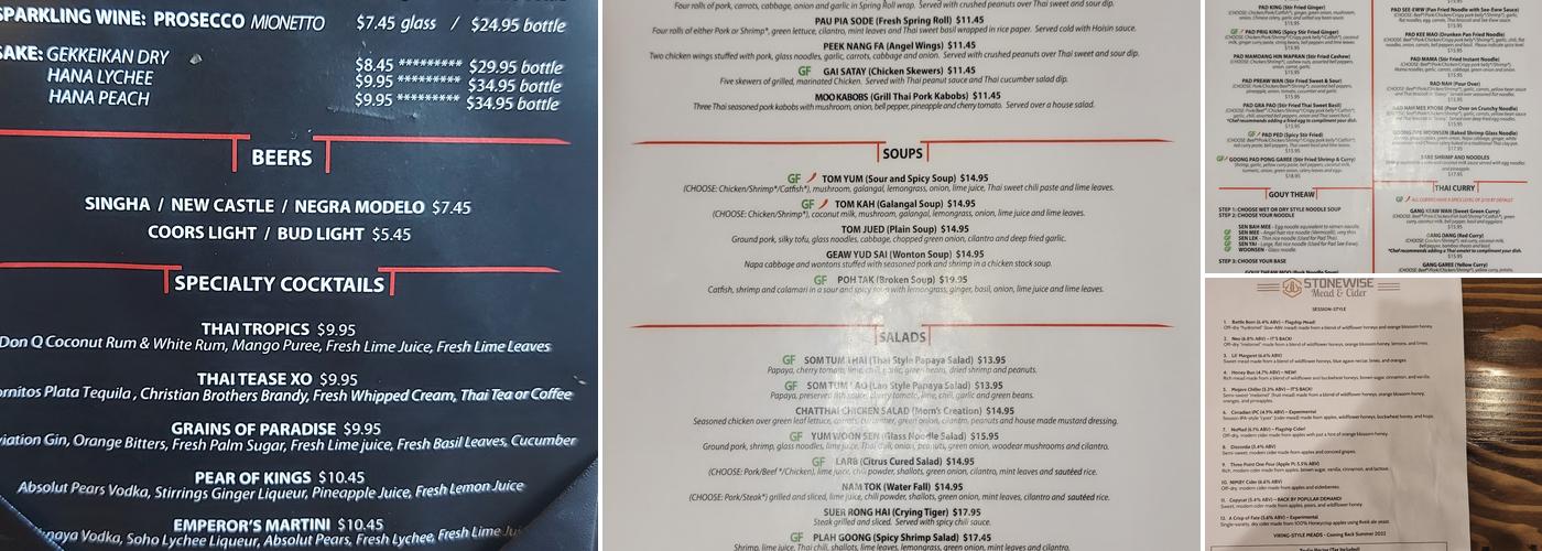 Chatthai Bistro Menu