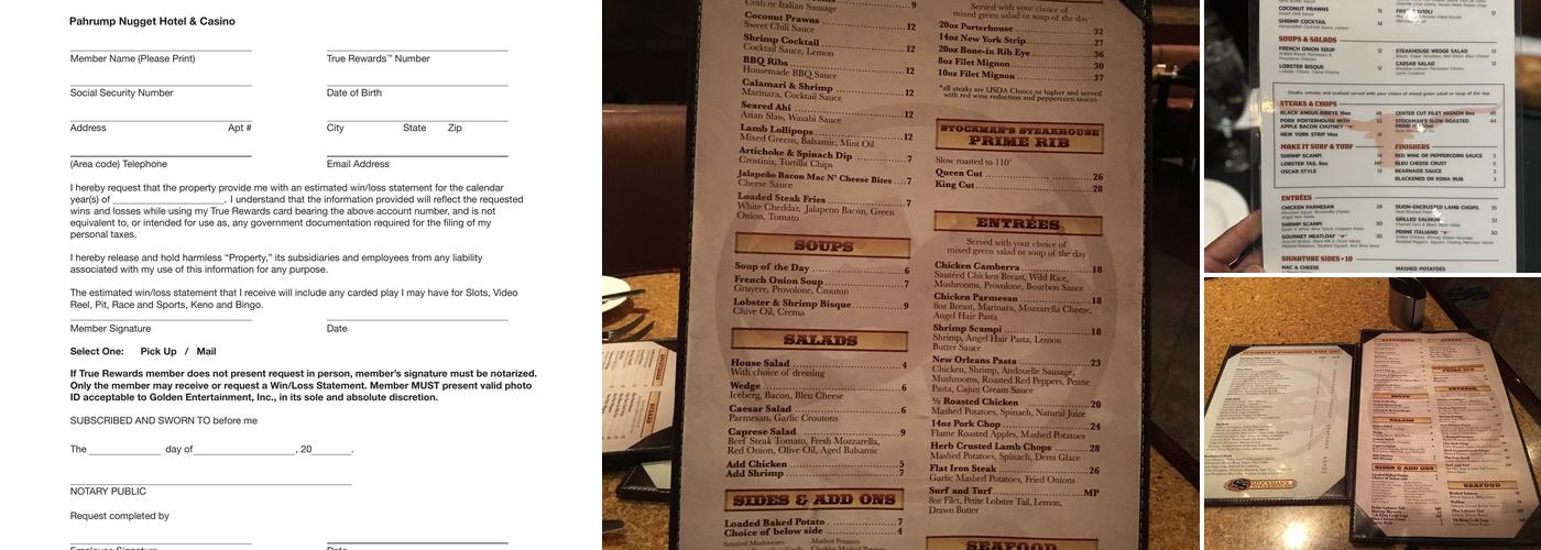 Stockman's Steakhouse Menu