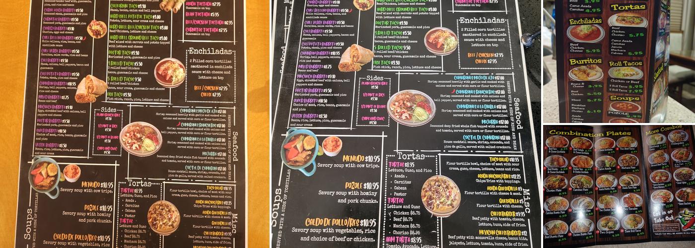 Rubalcaba Mexican Restaurant Menu