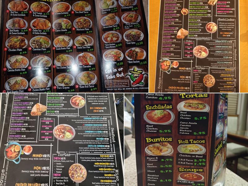 Rubalcaba Mexican Restaurant Menu