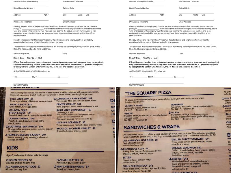 Lakeside Cafe Menu