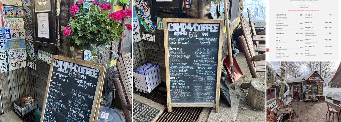 Camp 4 Coffee Menu