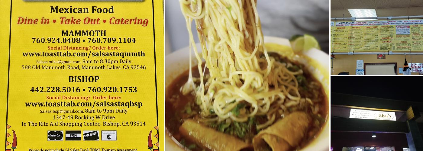 Salsa's Taqueria - Bishop Menu
