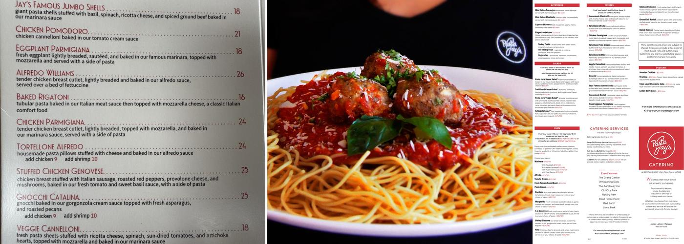 Pasta Jay's Menu