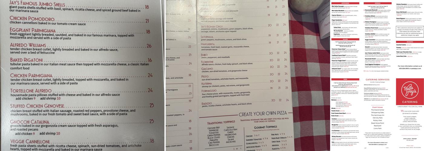Pasta Jay's Menu
