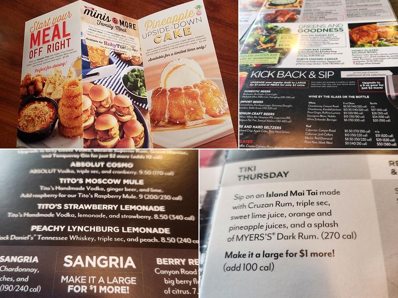 Ruby Tuesday Menu