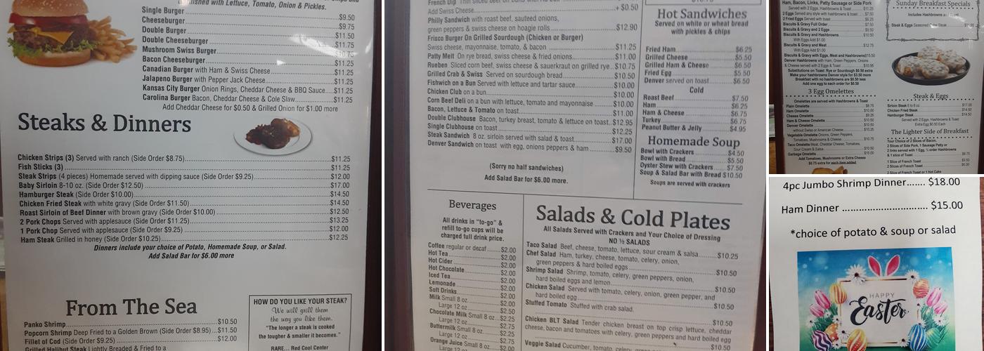 600 Cafe Menu