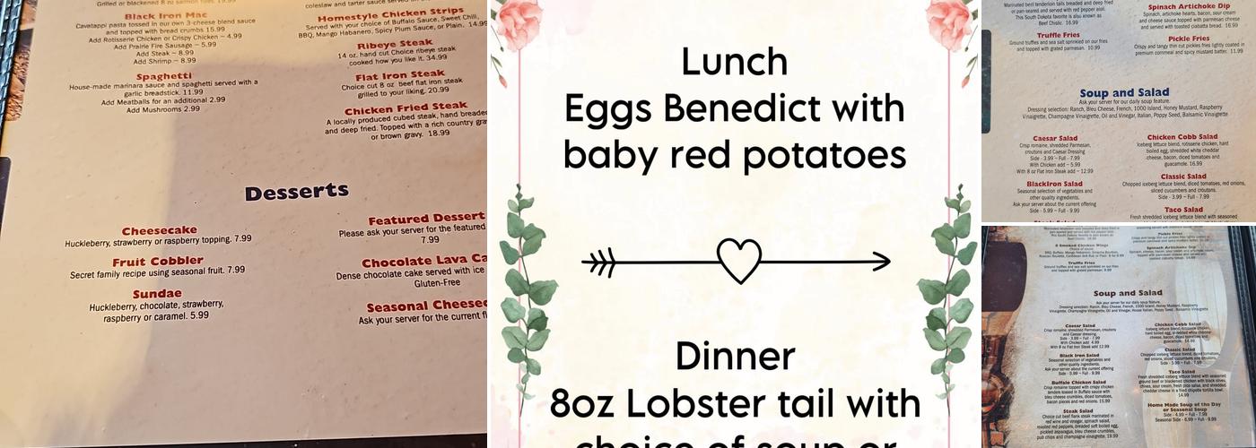 Black Iron Grill Rotisserie Menu